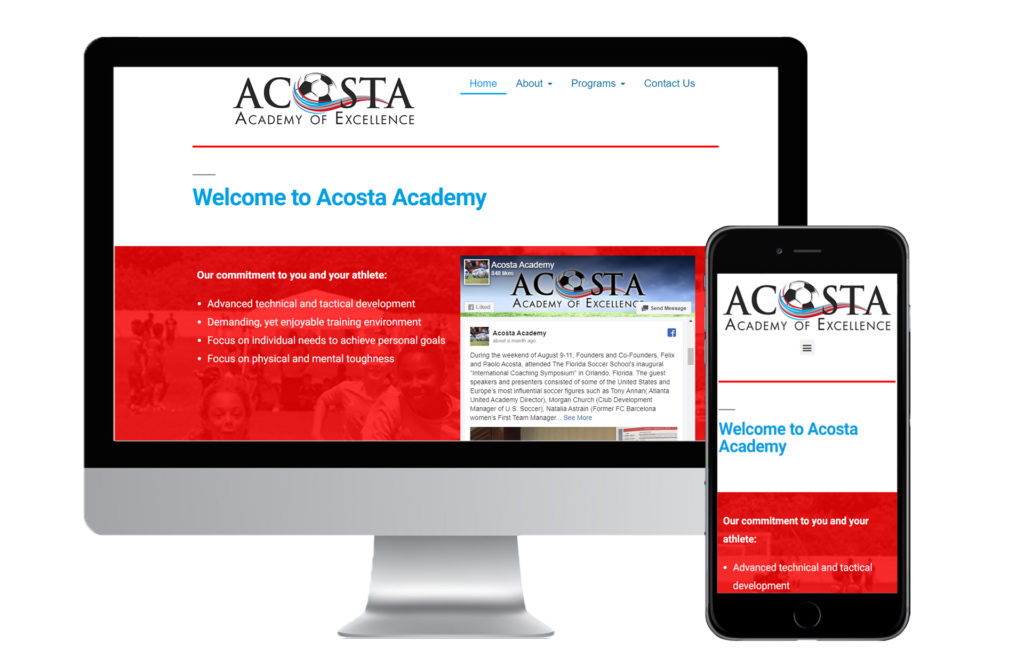 Acosta Academy responsive website MM Brands Marketing Company Cape Coral